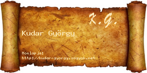 Kudar György névjegykártya